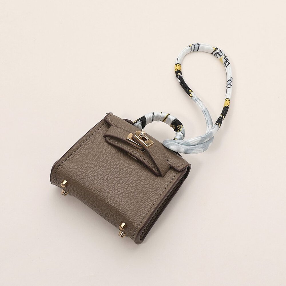 Mini Handbag Designer Inspo Kelly Bag Purse Charm to Store Ipods Ear Pods - Picture 15 of 15